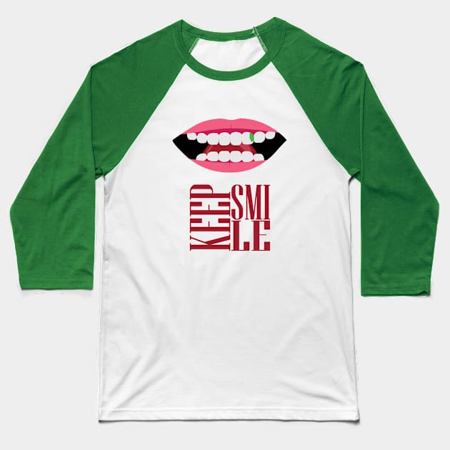 keep smile Baseball T-Shirt by angsabiru
